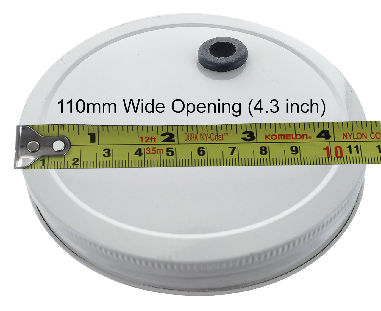 Drilled Metal 110mm Lid with Grommet For One Gallon And 64oz Wide